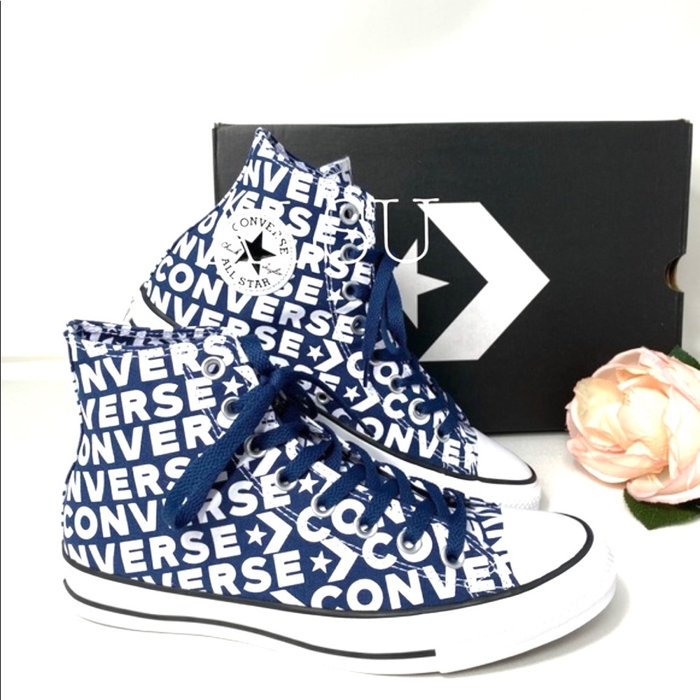 Converse Ctas Logo Navy Canvas High Top W AUTHENT - Picture 2 of 9